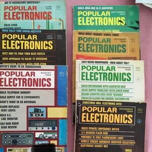 Vintage Lot Collection of 12 Popular Electronics Magazines 1968-1969